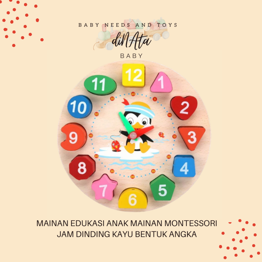 Jual [ DINATA baby ] Mainan edukasi jam bentuk angka untuk anak ...