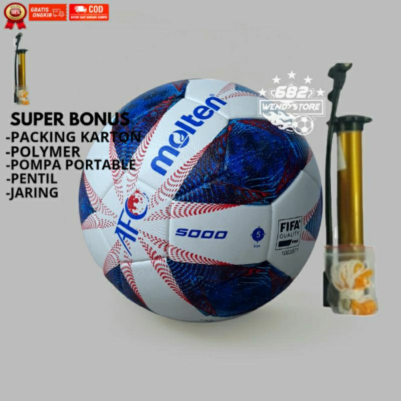 Jual Bola sepak ORIGINAL MOLTEN VANTAGGIO AFC5000 size 5 press machine ...
