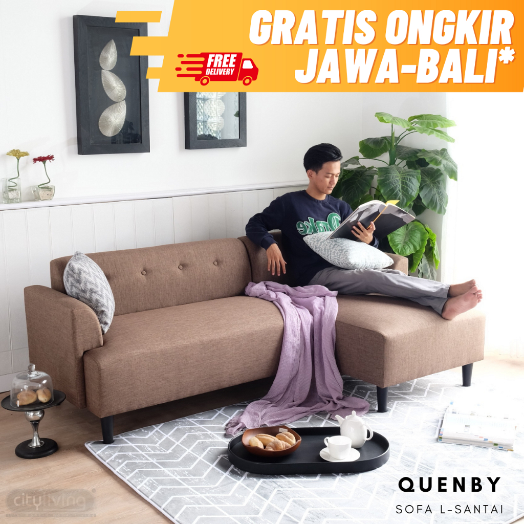 Jual Sofa Quenby L 4 Seater Luas Sofa Unik Sofa Murah Sofa Minimalis