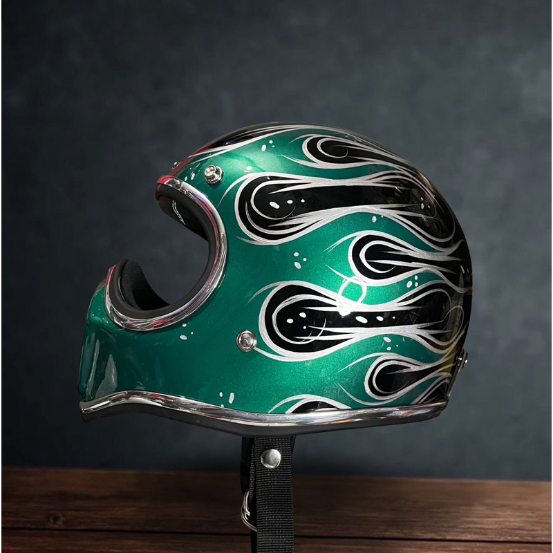 Jual Cakil Custom Riot Flame Green - Helmet Custom | Shopee Indonesia