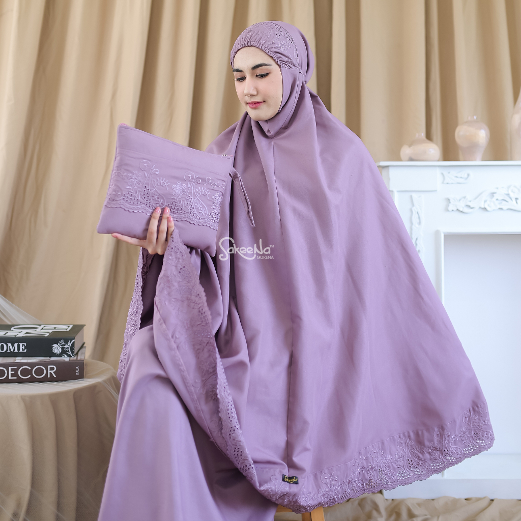 Jual Mukena Sakeena Siti Khadijah Dewasa Katun Bordir Jumbo Shopee