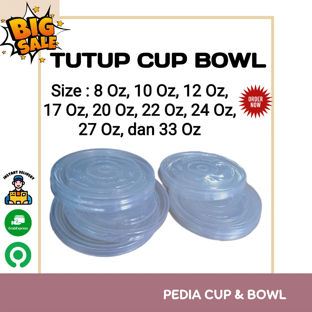 Jual Lid Tutup Mangkok Mangkuk Wadah Tempat Paper Cup Rice Bowl Plastik ...