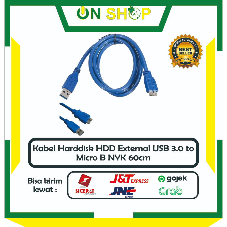 Jual Kabel Harddisk HDD External USB 3 0 To Micro B NYK 60cm Shopee