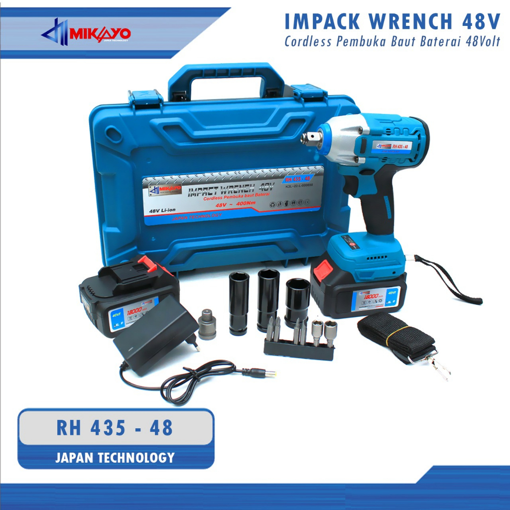 Jual ALAT Buka Baut Cordless Impact Wrench 88vf Electric Brushless ...