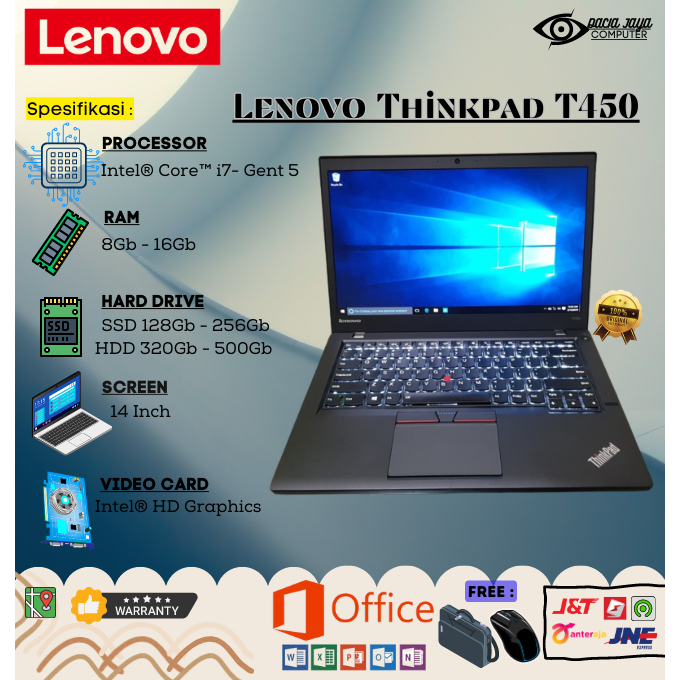 Jual Lenovo Thinkpad T450 E450 L450 Core i5/i7 RAM 8Gb SSD 256Gb MURAH ...