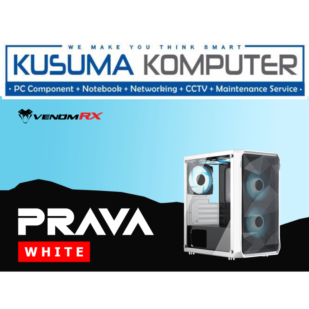 Jual Venomrx PRAVA White + 2 Fan ARGB Micro ATX Casing PC | Shopee ...