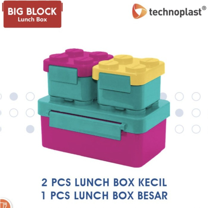 Jual Lunch Box Lego Technoplast Big Block / Lunch Box Set Kotak Makan ...