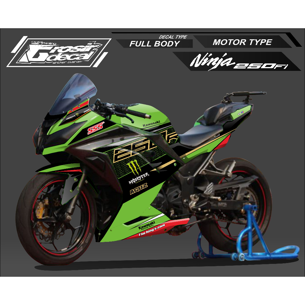 Jual Sticker Stiker Ninja 250 Fi New Hijau Full Body Free Custom Stiker