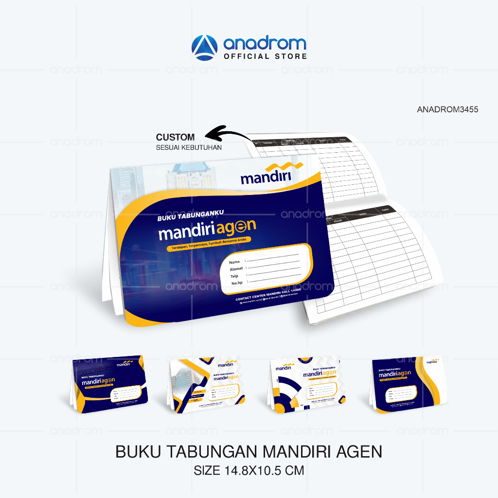 Jual Buku Tabungan Mandiri Agen | Buku Tabungan Bisnis | Anadrom 3455 ...