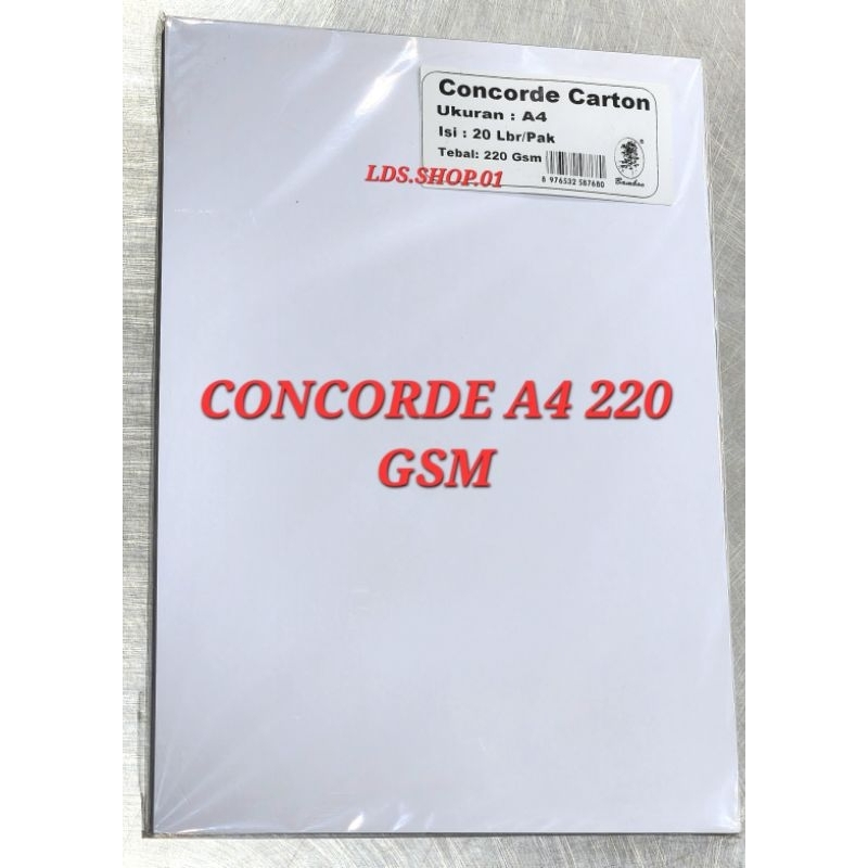 Jual Kertas Concorde A4 220 Gsm 1 Pak Isi 20 Lembar Shopee Indonesia