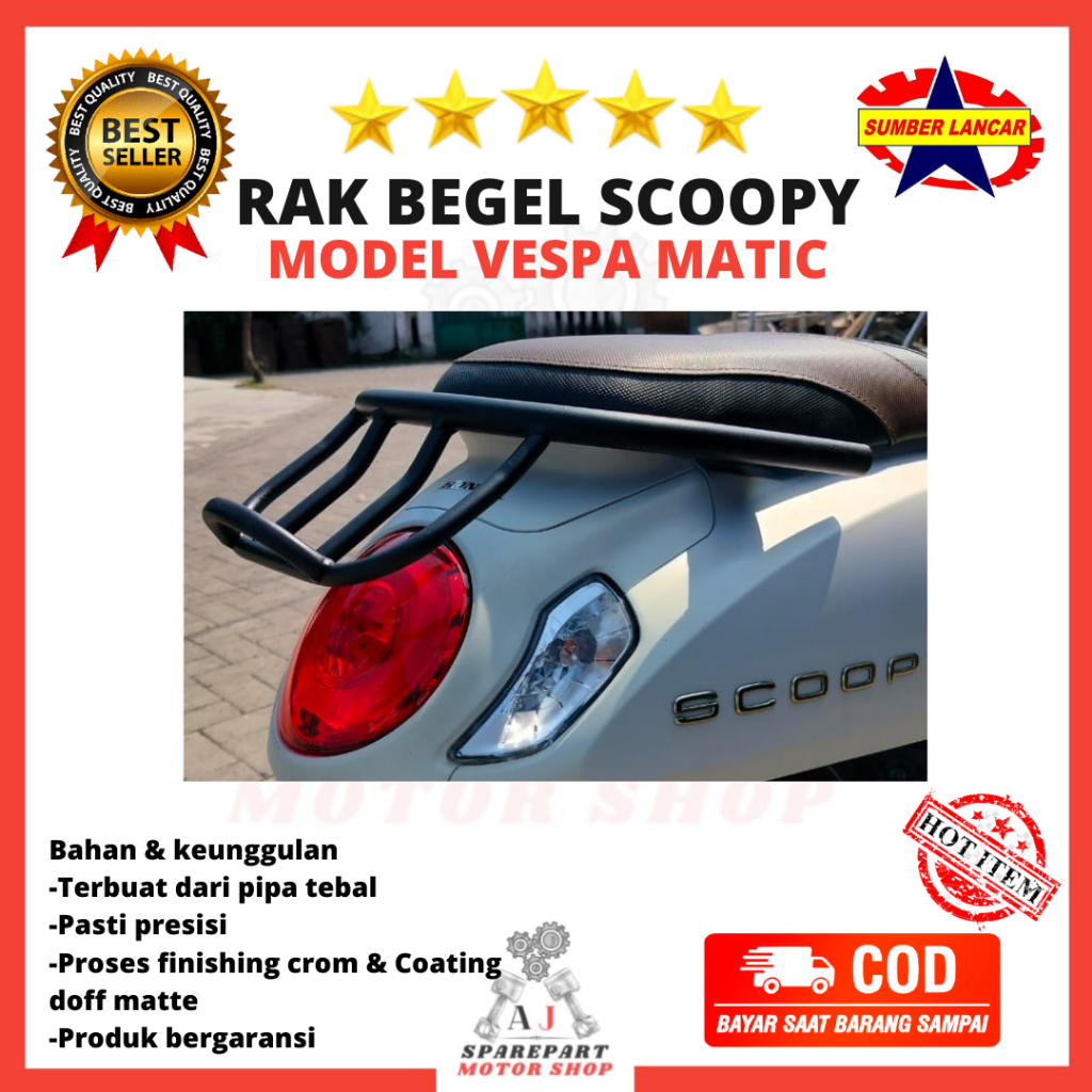 Jual Behel Rak Rear Rack Planger Rak Aksesoris PNP Honda Scoopy Model ...