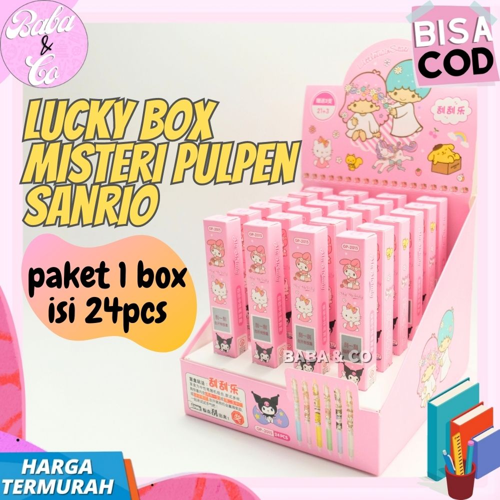 Jual 1 SET 24 Box PULPEN SANRIO MISTERI LUCKY BOX UNIK LUCU PEN SANRIO ...