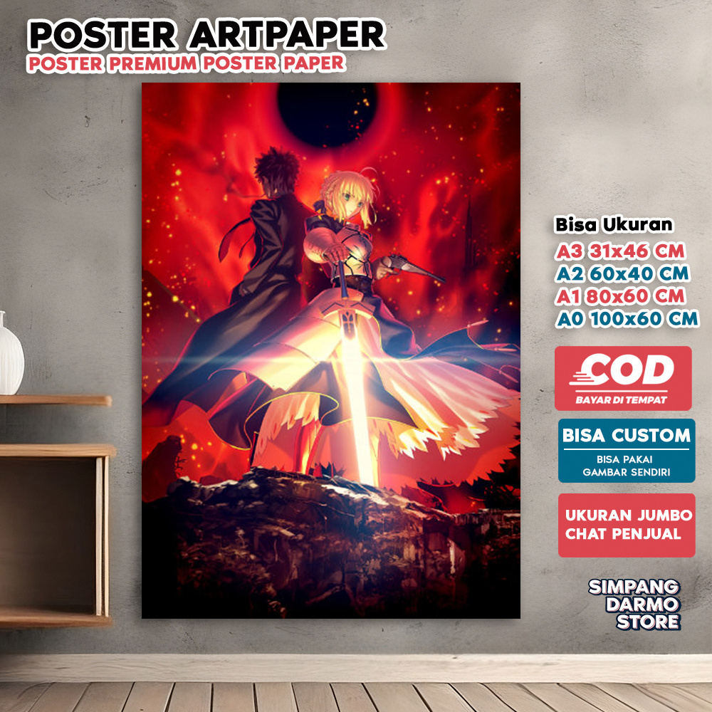 Jual Poster Anime Fate Zero Kualitas HD dan Bisa Custom untuk Penggemar