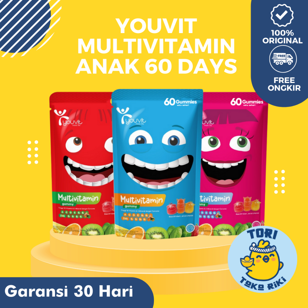 Jual Youvit Multivitamin Anak 30 Hari dengan Vitamin C, D, Zink, Sayur