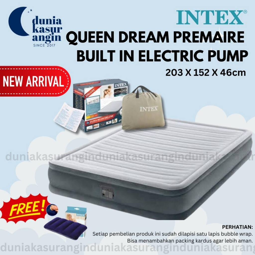 Jual DuniaKasurAngin - Kasur Angin Intex 67770 Built in Pump Durabeam ...