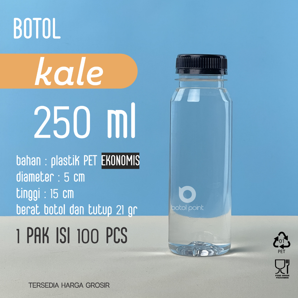 Jual Botol Kale 250 ml Ekonomis 1 pack 100 pcs | Shopee Indonesia
