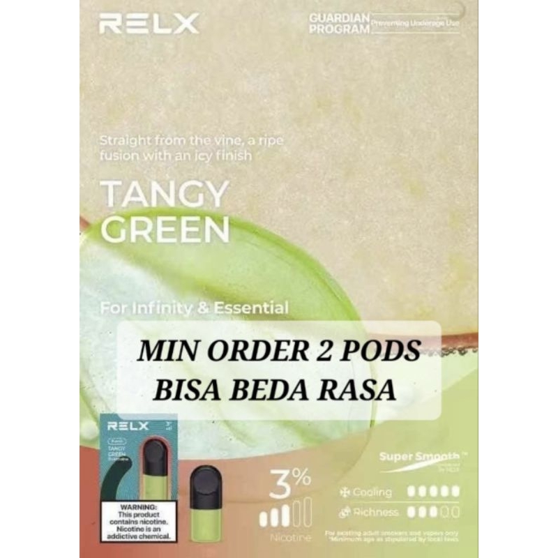 Jual relx infinity essential pod 1 pack Tangy Green Shopee Indonesia