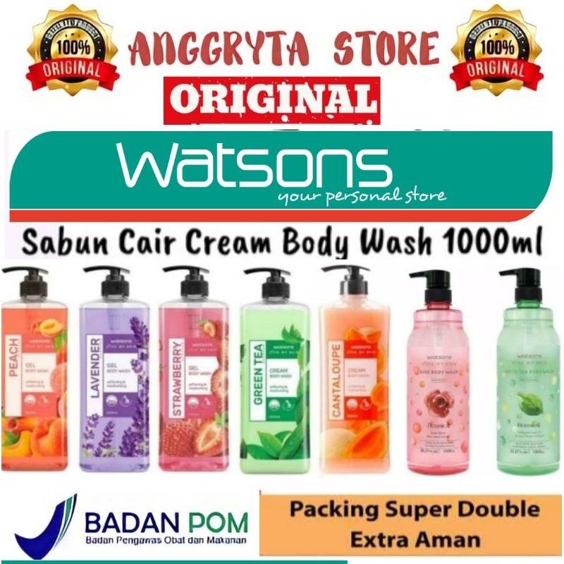 Jual Watsons Body Wash 1000ml Scented Cream Gel And Botanical Body Wash Original 1 Liter Shopee 