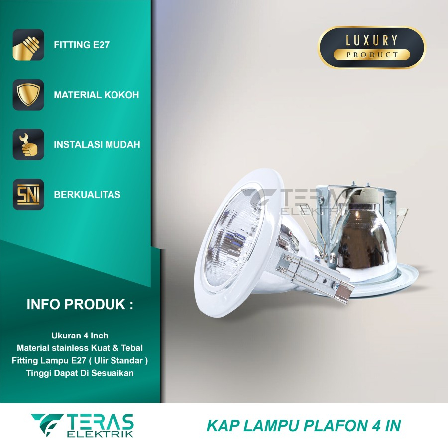 Jual Kap Lampu Downlight Inbow Besi Stainless Rumah Lampu Plafon