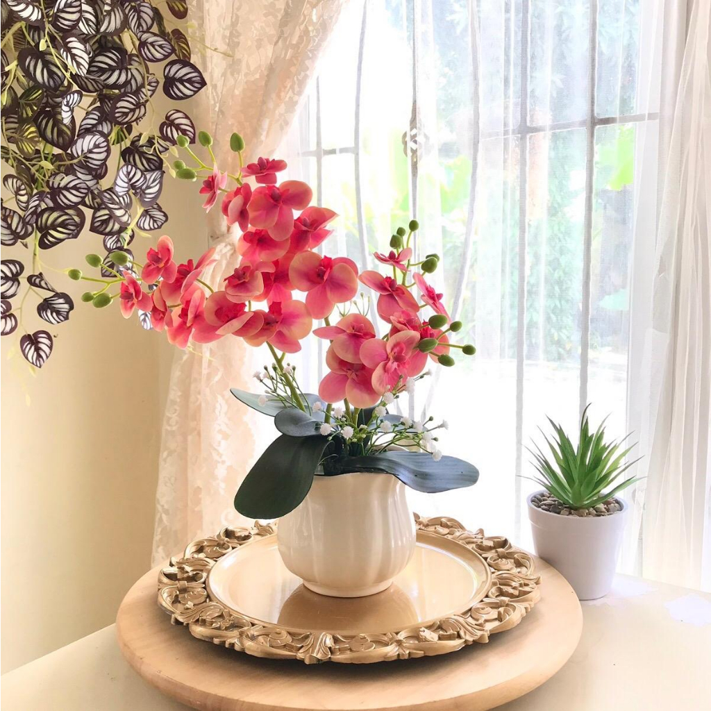 Jual ANGGREK ARTIFICIAL / ANGGREK VAS KERAMIK / HOMEDECOR / HIASAN MEJA