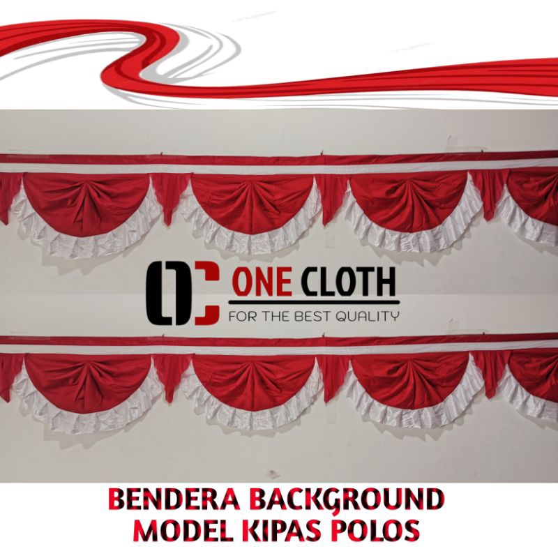 Jual Bendera Background Panjang Merah Putih Model Kipas Polos Untuk Rumah Bangunan Kantor Dalam