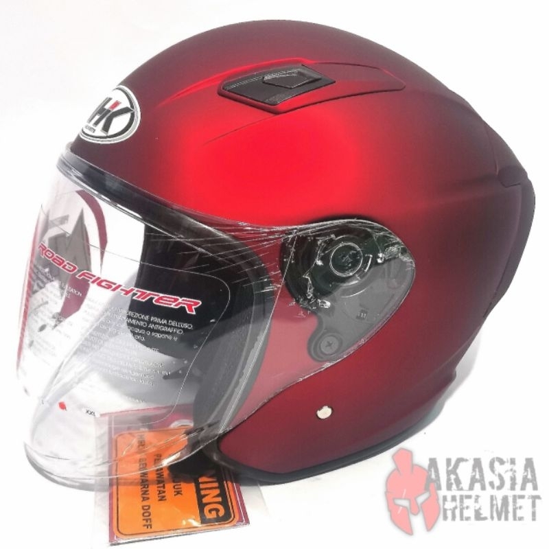 Jual Nhk Helm Nhk R Elite Solid Royal Red Doff Helmet Nhk Half Face Original Shopee Indonesia