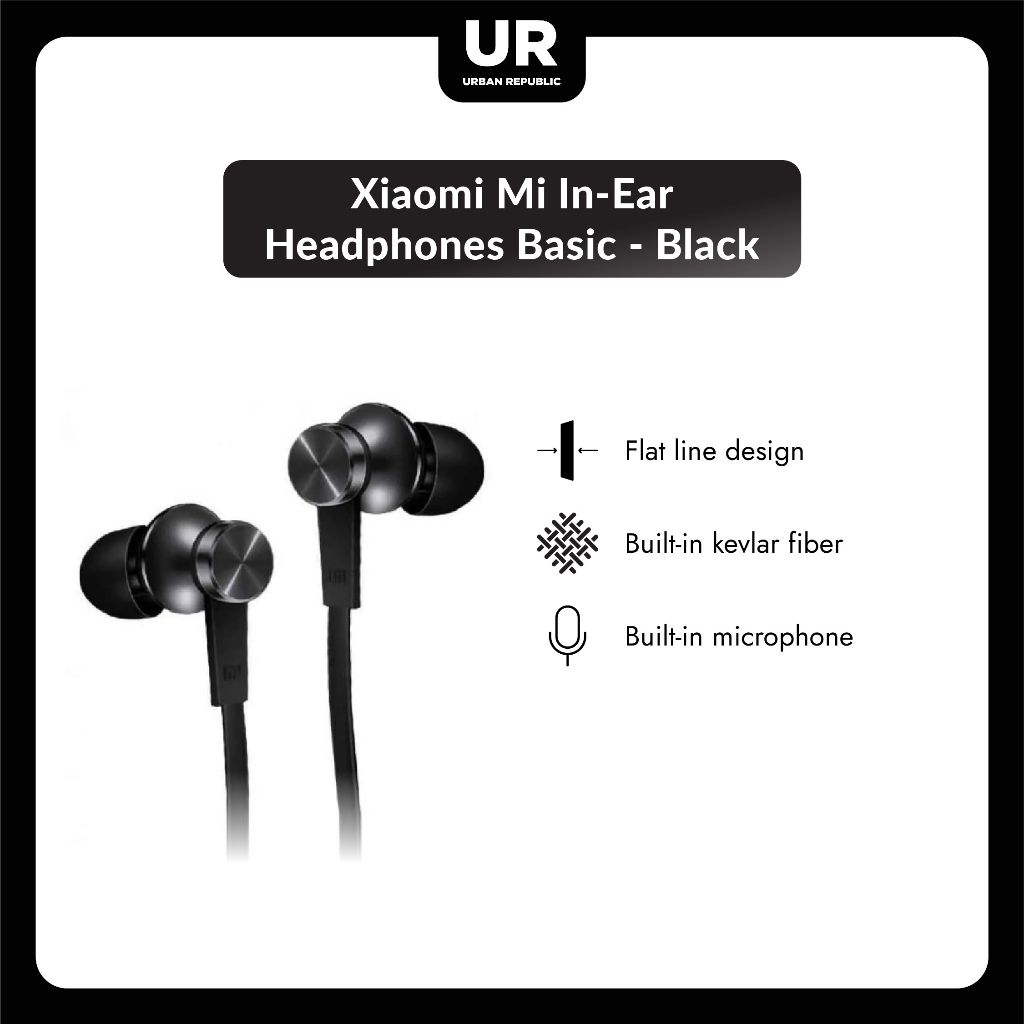 Jual Xiaomi Mi In-Ear Headphones Basic Black | Shopee Indonesia