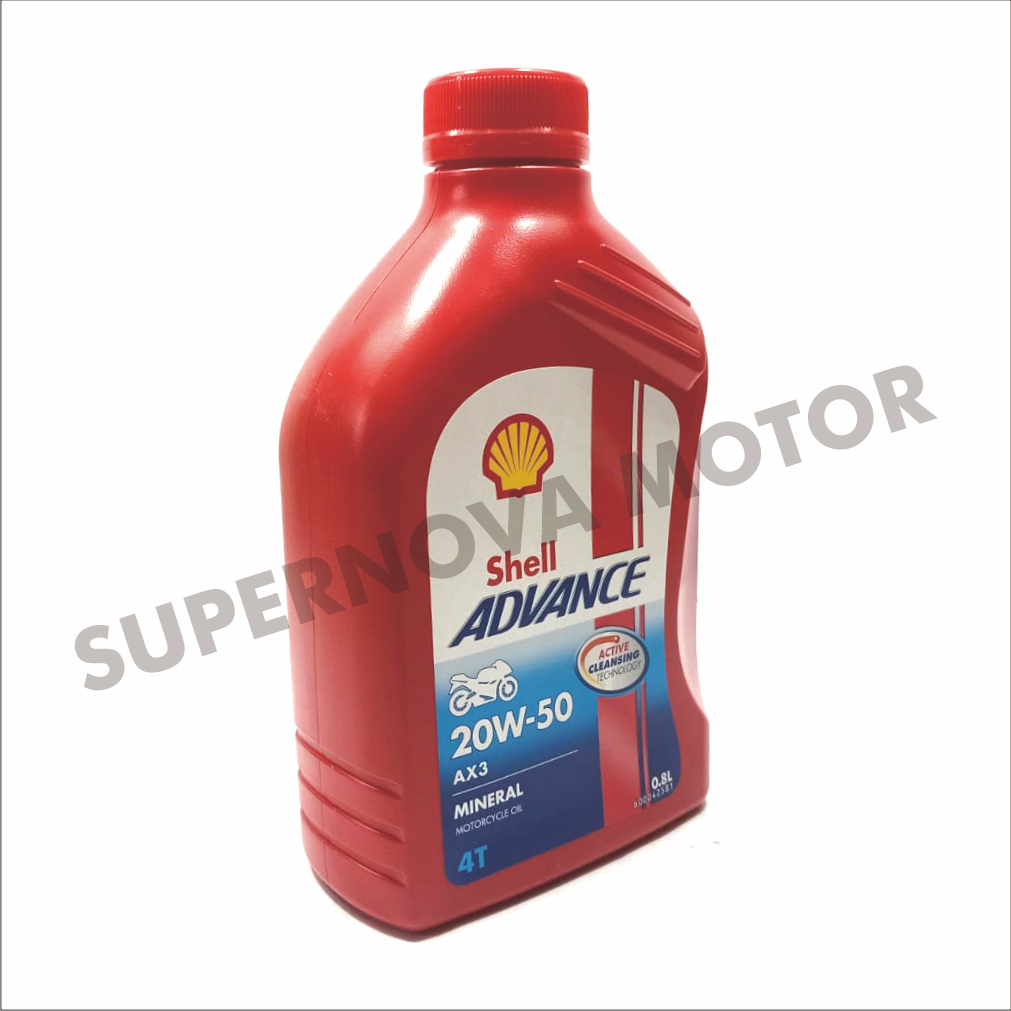 Jual OLI SHELL ADVANCE 4T AX3 20W-50 MINERAL KEMASAN 800ML 1 LITER ...
