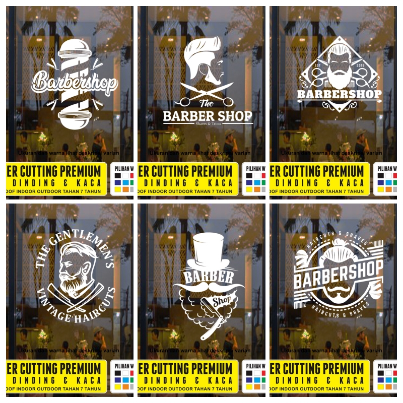 Jual Stiker Barbershop Barber Cukur Rambut Kaca dan Dinding Cutting ...