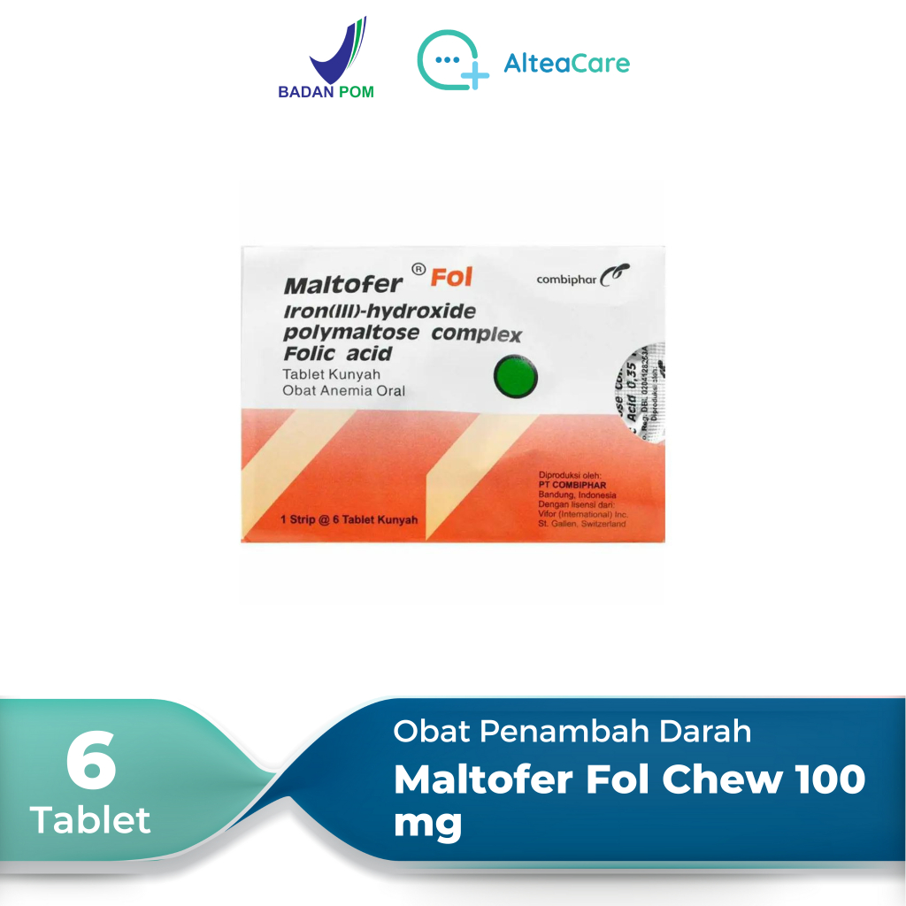 Jual Maltofer Fol Chew 100 MG 6 Tablet (Obat Penambah Darah) | Shopee
