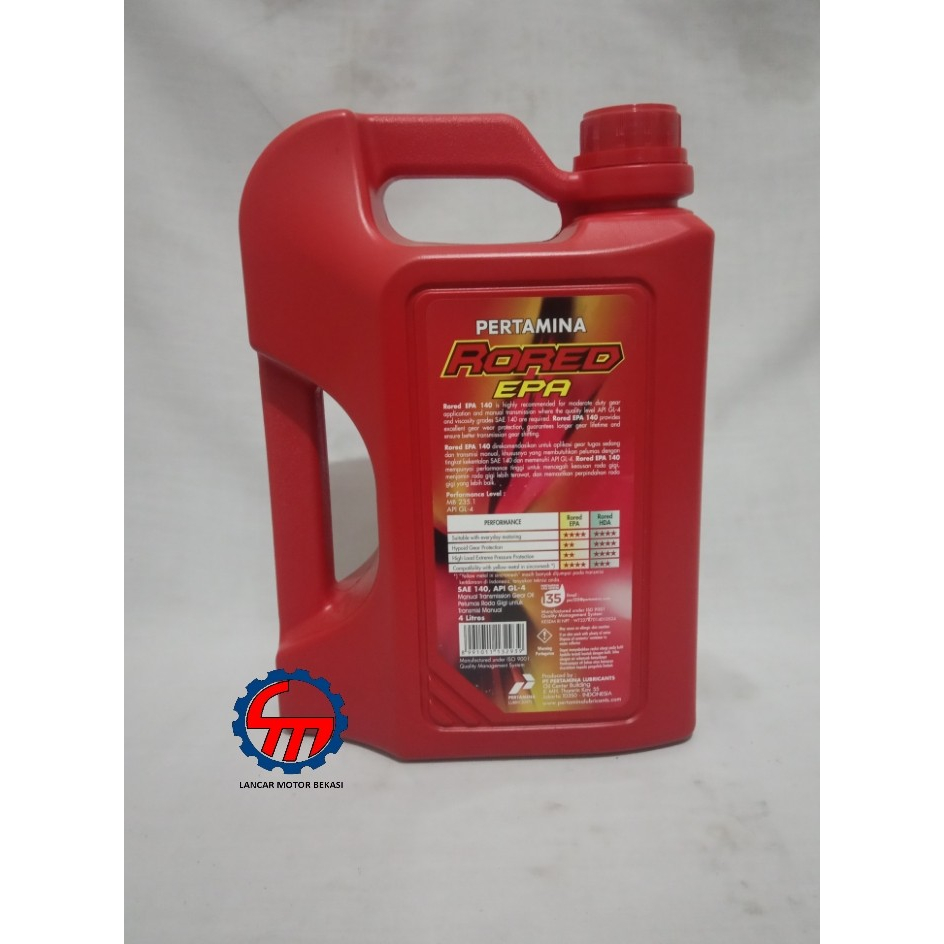 Jual Oli Pertamina Rored Epa SAE 140 4 Liter Asli Original | Shopee ...