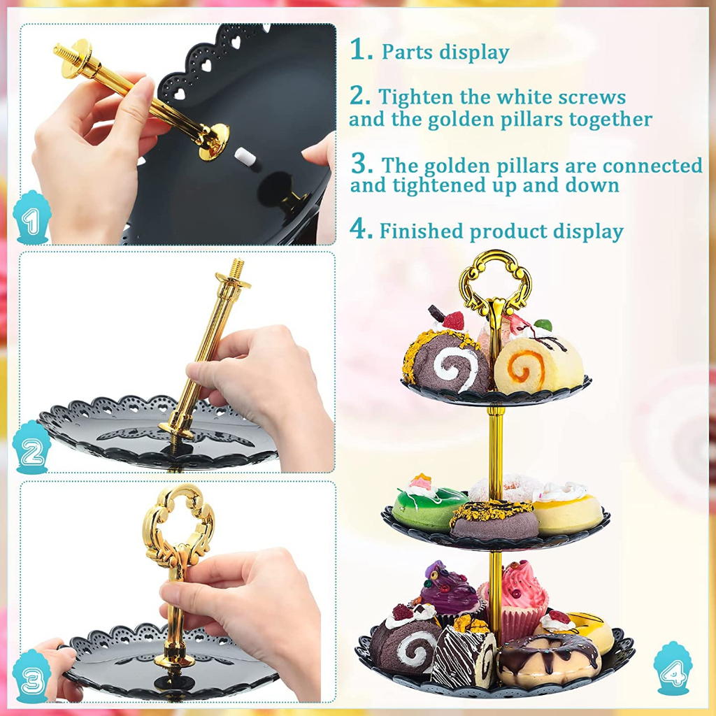 Jual Rak Makan Kue Buah Cake Plate Stand Display - CF431 | Shopee Indonesia