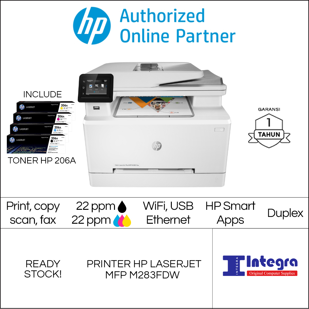 Jual Printer HP Color Laserjet Pro MFP M283fdw (7KW75A) 283fdw Toner HP ...