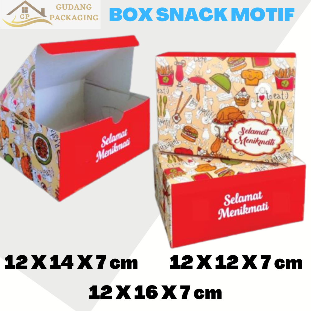 Jual Box Kardus Snack Kue 12x12 12x14 12x16 Dus Kotak Roti Kue Snack