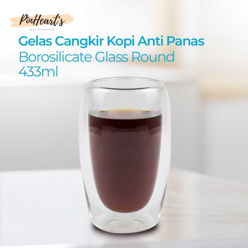 Jual Gelas Cangkir Kopi Anti Panas Double Wall Gelas Double Layer Anti Panas Ukuran Gelas 9872