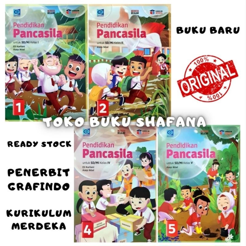 Jual Buku Pendidikan Pancasila Kelas 1 2 4 5 Sd Grafindo Kurikulum