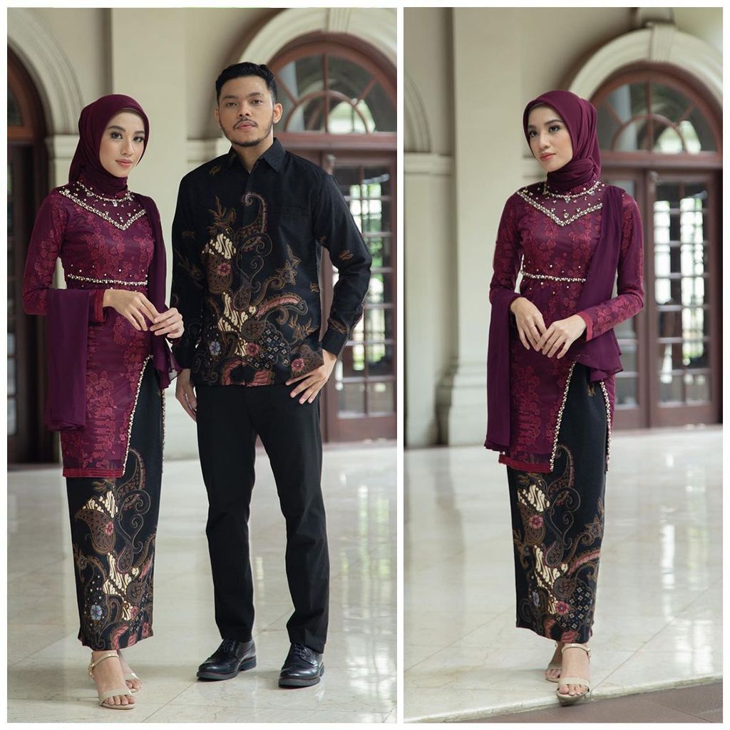 Jual Batik Couple Kebaya Modern Kebaya Wisuda Lamaran Baju Tunangan Batik Brukat Terbaru Baju 5220