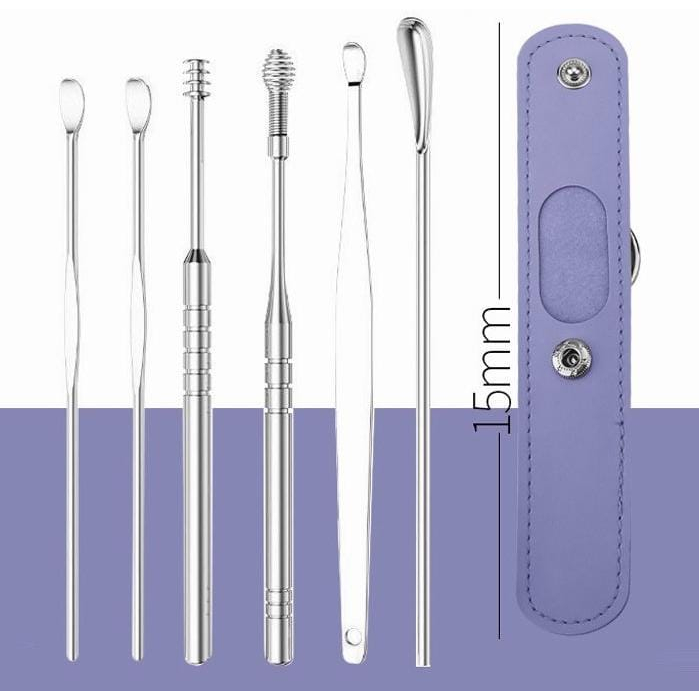 Jual Promo Pcs Alat Pembersih Telinga Korek Kuping In Plus Pouch Stainless Ear Pick In