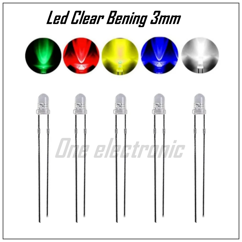 Jual 1Pcs Led 3mm Clear Bening lampu indikator Bulat tanda Power ...