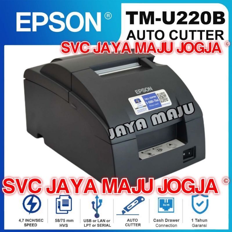 Jual EPSON TM U220 B AUTO CUTTER USB / LAN / LPT PARALLEL / SERIAL