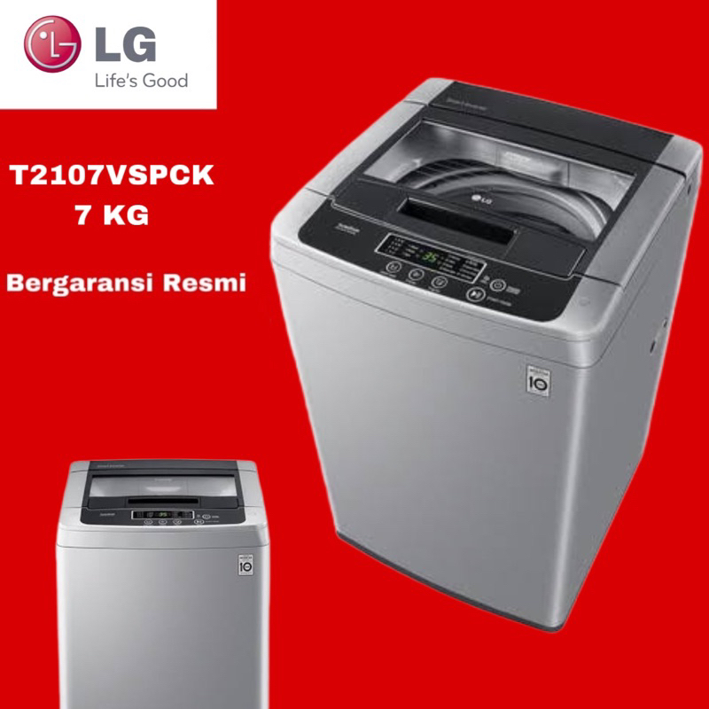 Jual Mesin Cuci LG 1 Tabung T2107VSPCK Top Loading 7 KG (Free Ongkir ...