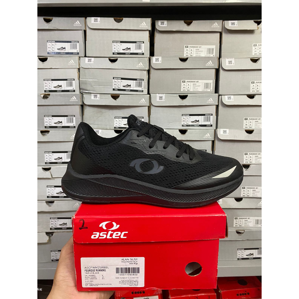 Jual Astec Fesridge Running Triple Black Men's Shoes Original Shopee