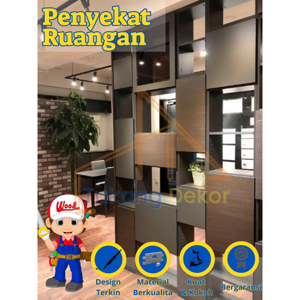 Jual Penyekat Ruangan Room Divider Kayu Kayu Minimalis Custom