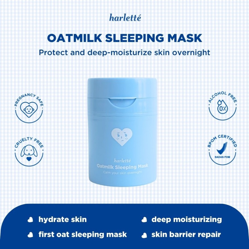 Jual READY [LIMITED EDITION] Harlette Oatmilk Sleeping Mask Acne