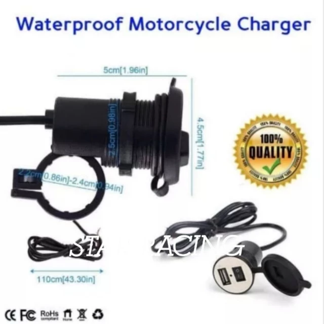 CAS HP DIMOTOR USB CHARGER PLUS VOLTMETER AKI NMAX AEROX BEAT VARIO