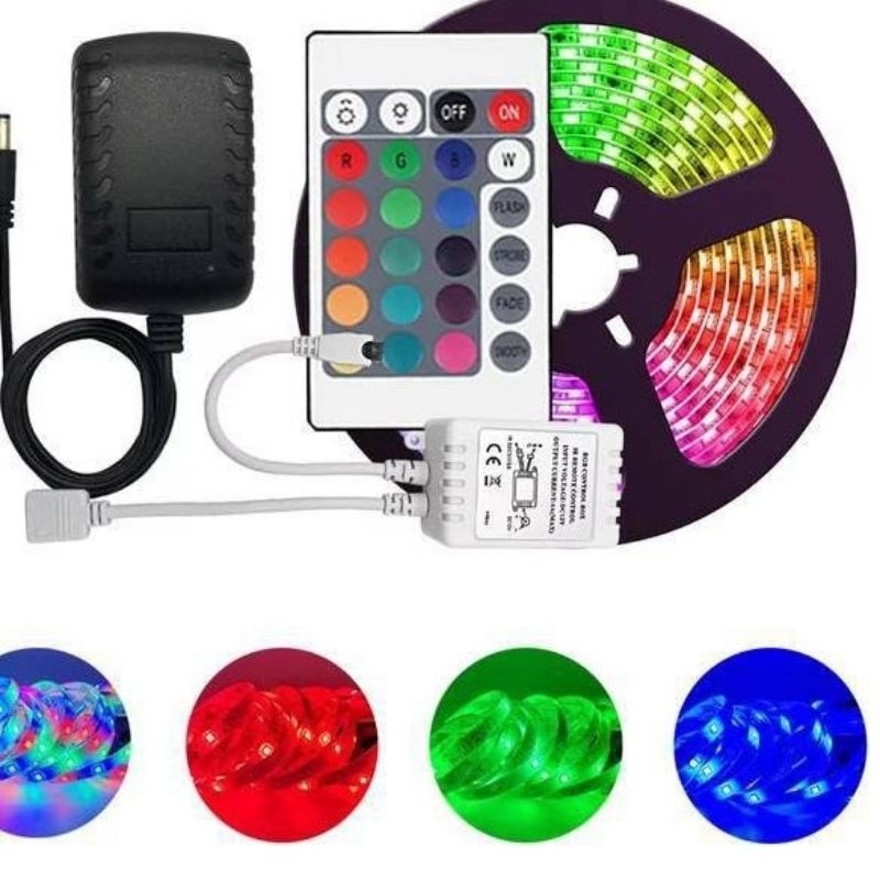 Jual Paket Lampu Led Strip 5050 2835 3528 Rgb 5m 10m Ip44 Ip33 Remot