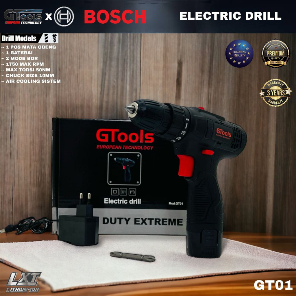 Jual PROMO Mesin Bor Cordless BOSCH 12v Mesin Bor Baterai Drill Tembok ...