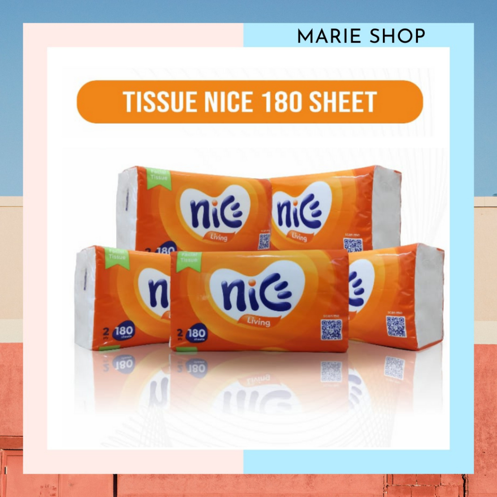 Jual [ 5 PCS ] TISU NICE FACIAL TISSUE 180 SHEETS 2 PLY - TISU WAJAH ...