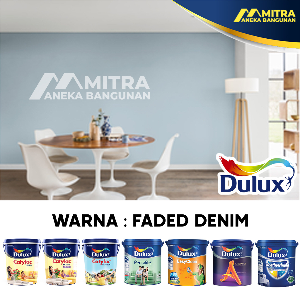 Jual CAT TEMBOK DULUX FADED DENIM / CATYLAC PENTALITE EASY CLEAN