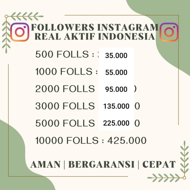 Jual Real Followers Aktif Indonesia IG Garansi Permanen Follower ...